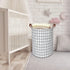 CLOCOR Collapsible Round Laundry Hamper/Large Storage Basket/Toys Bin/Boys and Girls Hamper/Room Decor (White check)...