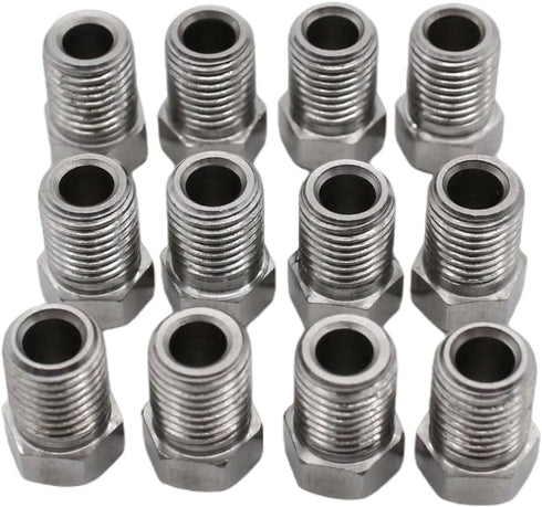 Stainless Brake Line Fitting Kit for 3/16" tube, Inverted Flare Silver (19 Fittings)...