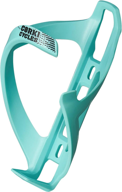 Corki Cycles Bike Water Bottle Holder, Right Side Load Water Bottle Cage for Road, Mountain, Gravel Bicycle Magin Mint 2 Pack...