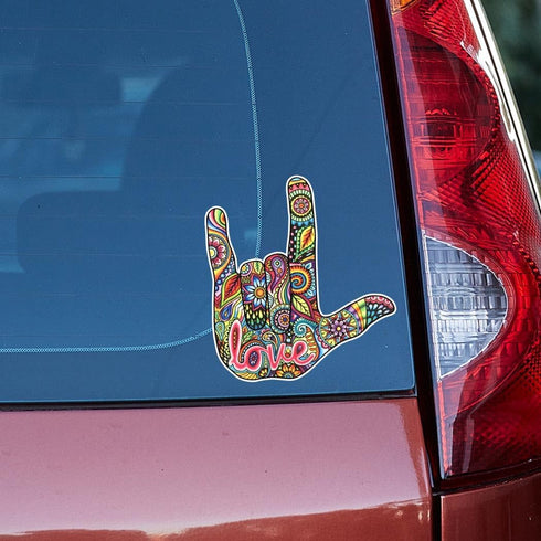 Love Sign Sticker Colorful I Love You Decal by Megan J Designs™ - Laptop Sticker Tumbler Decal Vinyl Sticker...