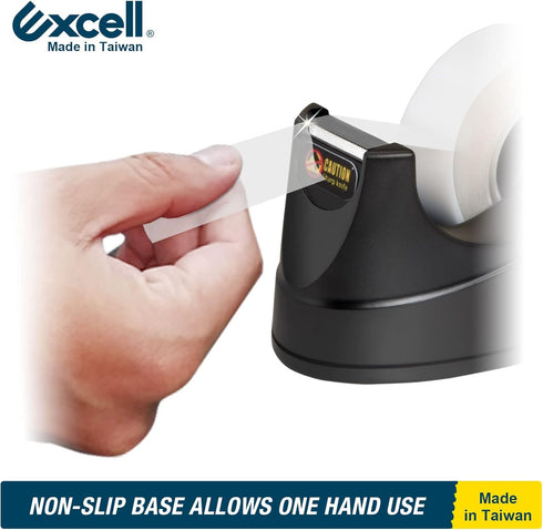 Excell Mini Desktop Tape Dispenser (1" core) with Adhesive Bottom, Easy for One Hand Use, Cute Tape Dispensers Use for Home, Office Gift Store and...