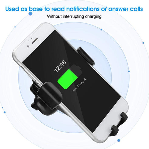 Car Mount Charger, 10W 360 Degrees Rotation Fast Charging Car Charger Bracket Mobile Phone Charger Silver for S10, S10, Note 10, 10, Mate 30, Mate...