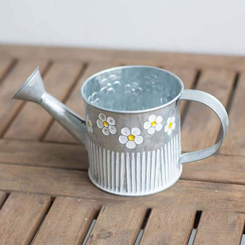 Watering Can Metal Bucket Planter Daisy Embossed Garden Metal Tin Bucket Pots Flower Pot for Home Decoration Wedding Window...