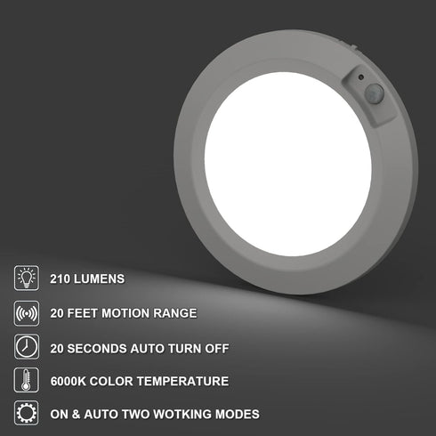 Motion Sensor Battery Operated Lights Indoor LED Closet Lights Battery Powered Motion Detector Stair Lights 210LM 6000K for Laundry Stairwell Hall...