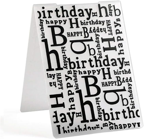 Happy Birthday Plastic Embossing Folder for Card Making, Journaling,Scrapbooking DIY Album Paper Crafts...