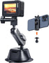 Suction Cup Mount for Gopro iPhone, Anti-Shake Metal Arm Car Camera Mount with 1/4 Thread & Phone Holder, Car Boat Windshield Window VLOG/Video Ho...