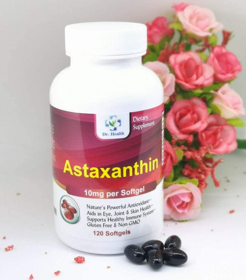 Astaxanthin 10mg 120 Softgels Powerful all Natural Antioxidant & Carotenoid High Purity Extra Strength Aids Eye, Brain, Joint, Skin, Heart Health ...