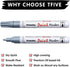 Silver Paint Pens Paint Markers - 2 Pack Oil-Based Permanent Markers Medium Point,Waterproof Quick Dry Paint Pens for Metal,Rock,Wood,Fabric,Plast...