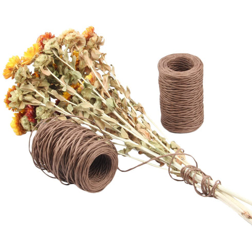 Floral Wire, Bind Wire Rustic Wire Wrapping Wire 2mm 14 Gauge 164 Feet Vine Wire Waterproof Paper Wrapped Rope for Flower Bouquets, Artificial Flo...
