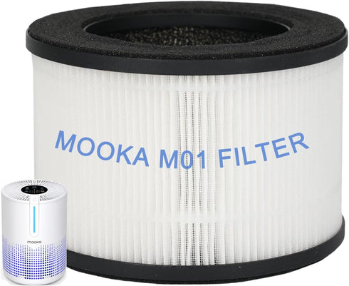 MOOKA Genuine True H13 HEPA Air Filters Replacement for M01 Purifier, Removes Dust, Smoke, Odor, Dander, Pollen, 1 Pack...