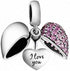 I Love You Heart Charm 925 Sterling Silver Dangle Bead Crystal Mother's Day Gifts Fits Pandora European Bracelet Necklace...