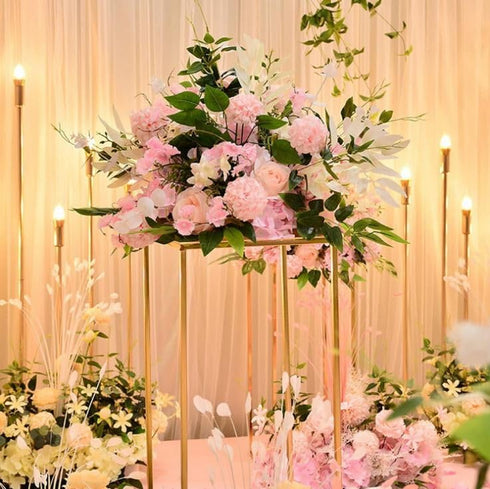 Hewnda 8 inch metal plant stand, single layer pot stand for indoor and outdoor planting, wedding ceremony table decoration...