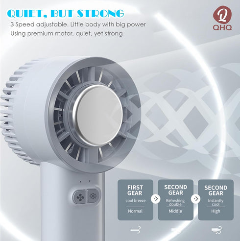 Ice Cooling Handheld Fan, 3s Instant Cool Down Refrigerating Ice Rubbing Pad, Portable Mini Air Conditioner Fan...