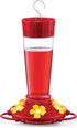Hummingbird Feeder 10 oz. Plastic Hummingbird Feeders for Outdoors, with Built-in Ant Guard - Circular Perch with 5 Feeding Ports - Wide Mouth for...