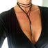 Boho Long Choker Necklace Black Wrap Hippie Necklaces Chain Velvet Necklace Jewelry for Women...