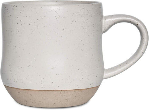 Bosmarlin Large Stoneware Speckled Coffee Mug, Big Ceramic Tea Cup, 17 Oz, Dishwasher and Microwave Safe (White, 1)...