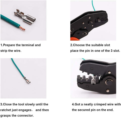 Tnisesm SN-48B Crimping Tools,Ratcheting Wire Crimper AWG 26-16(0.5-1.5mm²) for Open Barrel Terminals...