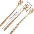 6 PCs Stainless Steel Mixing Spoon with Rose Gold Finish - Stirrer Spoon with Shovel-Shaped Head for Coffee, Ice Tea, Soft Drink, Cocktail, Length...