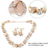 ZJchao 3pcs Fashion Jewelry Set, Pearl Crystal Fashion Eyes Drop Earrings Necklace for Dating, Party, Fashion Show...