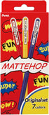 Pentel Mattehop 1.0mm Gel Roller 7pc Wallet - Original Colours...