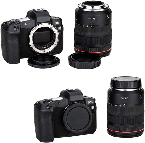 2 Pack RF Mount Body Cap Cover & Rear Lens Cap for Canon EOS R100 R50 R8 R R3 R5 R6 Mark II R7 R10 RP Mirrorless Camera & RF Mount Lenses,with 2 E...