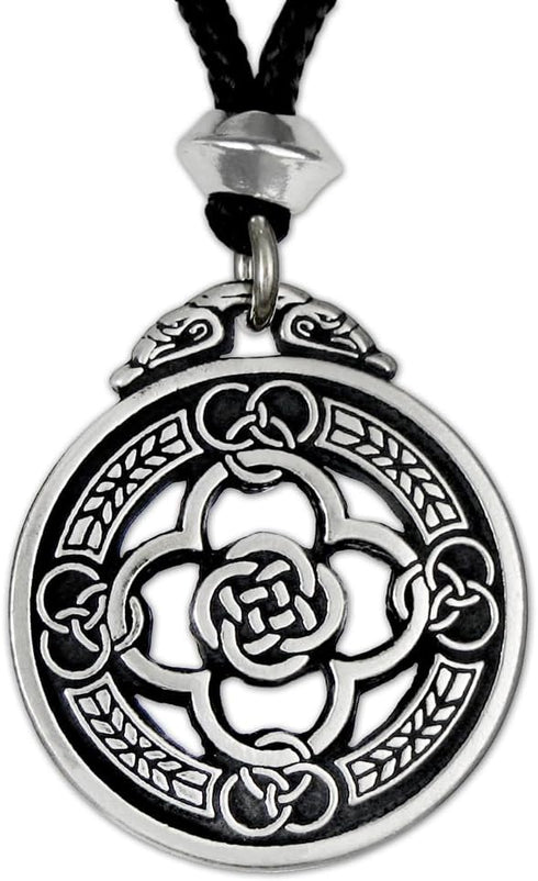 Pewter Celtic Knot Warrior Shield Pendant Necklace...