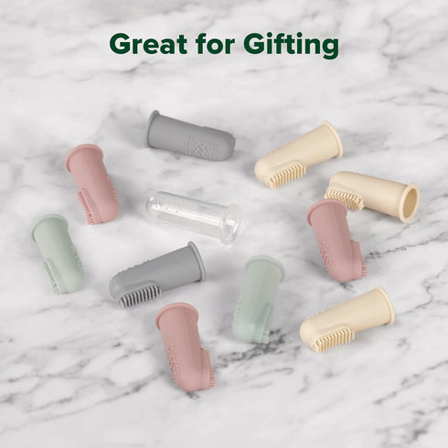 haakaa Silicone Baby Finger Toothbrush, Oral Care for Infants&Babies&Toddlers&Kids, Soft Food Grade Silicone, 0 Months+, 2 Pack, Blush...