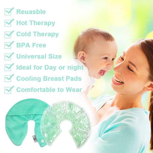 Hot Cold Gel Bead Breast Therapy Pack,Breast Ice Packs for Breastfeeding,Relief for Breastfeeding,Nursing Pain, Mastitis,Engorgement,Plugged Ducts...