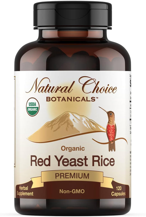 Certified Organic Red Yeast Rice Supplement - 120 Capsules, 2 Month Supply...