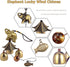 Hooshing Elephant Wind Chimes Metal Bronze Bells Feng Shui Wind Chimes for Lucky Outdoor Garden Patio Hanging Decor Gift...