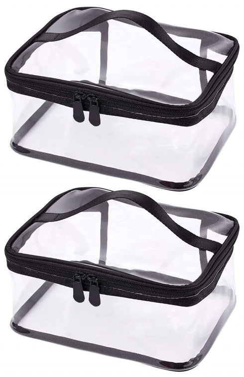 Louise Maelys Portable Clear Makeup Bag Zipper Waterproof Transparent Travel Storage Pouch Cosmetic Toiletry Bag With Handle...