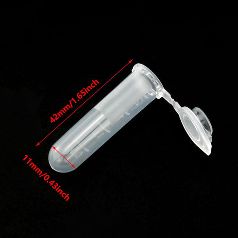 100PCS 2ml Centrifuge Tubes with Round Bottom Graduated Pointed Bottom and Screw Cap for Sample Storage, Leak-Proof Laboratory Equipment...