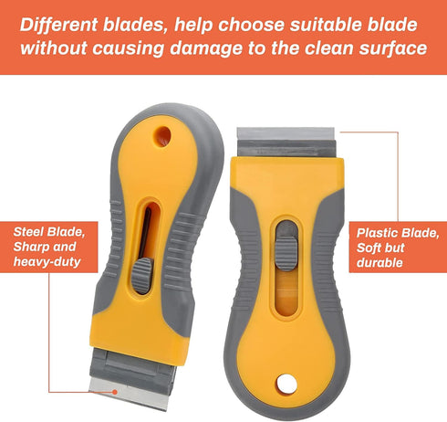 Razor Blade Scrape with 20pcs Extra Blades, Scraper Tool, Razor Blade Retractable, Paint Stripping Tool, Hob Oven Glass Cooker Cleaning Tool Non S...