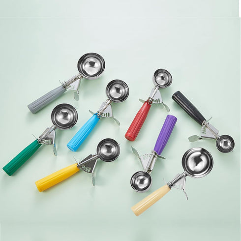 Portion Scoop - #20 (1.5 oz) - Disher, Cookie Scoop, Ice Cream Scoop - Portion Control - 18/8 Stainless Steel, Yellow Handle, For Cookie, Ice Crea...