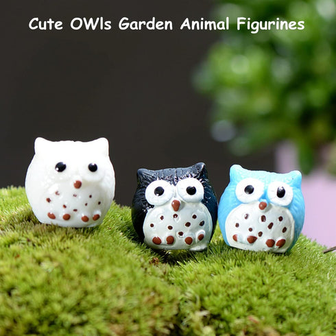 Owls Fairy Garden Accessories, Owls Miniatures for Fairy Garden Supplies, Miniature Figurines for Micro Landscape, Plant Pots, Bonsai Craft Decor,...