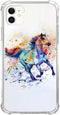 Colorful Horse Case Compatible with iPhone 11, Horse Art Pattern Silicone Shockproof TPU Bumper Anti-scratch Protective Cover Case for iPhone 11...