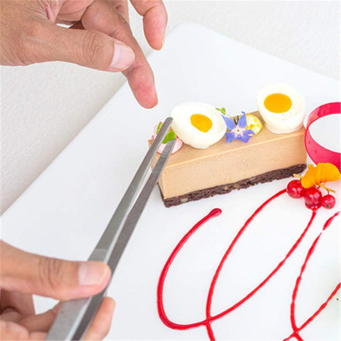 Long Tweezers- with Precision Serrated Kitchen Tweezers Tongs? for Barbecue and Hand-Made Stainless Steel Cooking Tweezers?8 inches?...