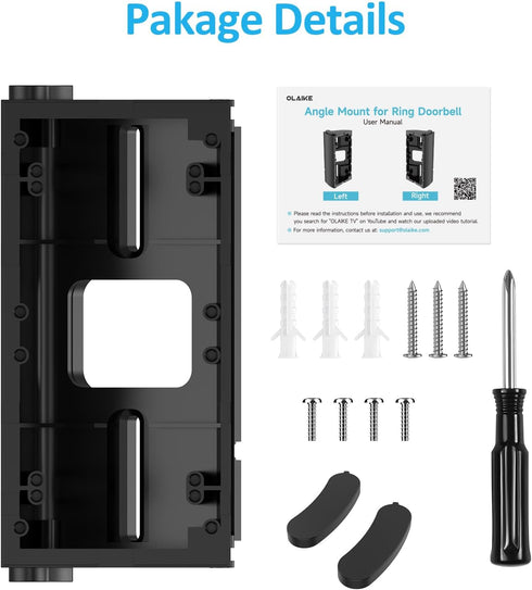 OLAIKE Adjustable 30 to 60 Degree Angle Mount for Video Doorbell Plus/2nd Gen/2/3 /4, Angle Adjustment Adapter Mounting Plate Bracket Wedge Kit, E...