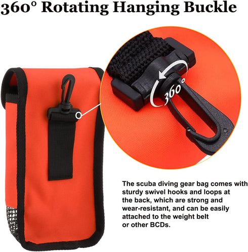 Scuba Diving Gear Bag, Safety SMB Mesh Gear Bag Finger Reel Storage Pocket Carry Case Pouch for Snorkeling Gear & Equipment...