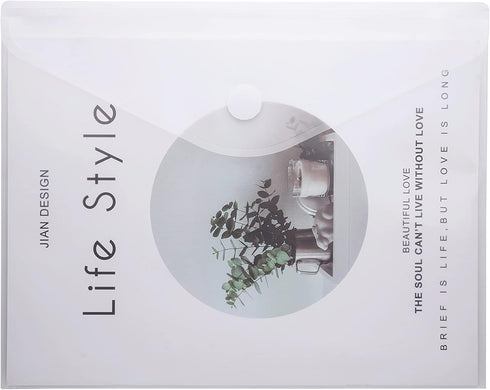 8.5 x 11 Clear Letter Sized Plastic Envelopes Document File Storage Holder 6 Pack Hook Loop Closure (6 Pack)...