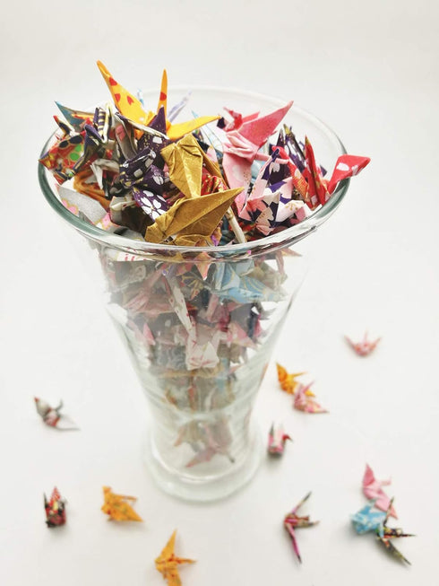 100 Origami Paper Crane Washi Paper Origami Crane Different patterns Japanese Print Made of 3.81cm 1.5 inches for Wedding decor Origamipolly...