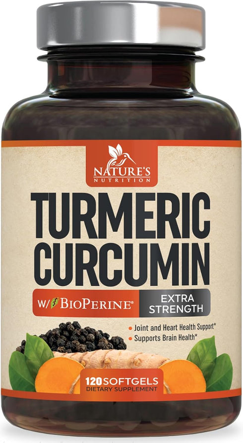 Turmeric Curcumin with BioPerine 95% Standardized Curcuminoids 1500mg - Black Pepper Extract for Max Absorption, Nature's Joint Support Supplement...
