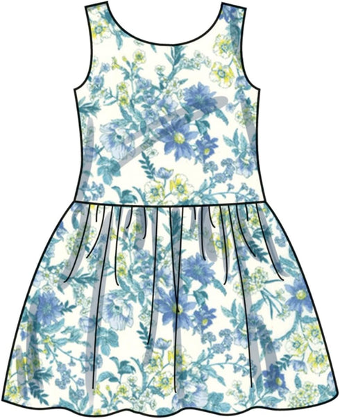 New Look Easy Children's Sleeveless Dress Sewing Pattern Kit, Design Code N6763, Sizes 3-4-5-6-7-8, Multicolor...