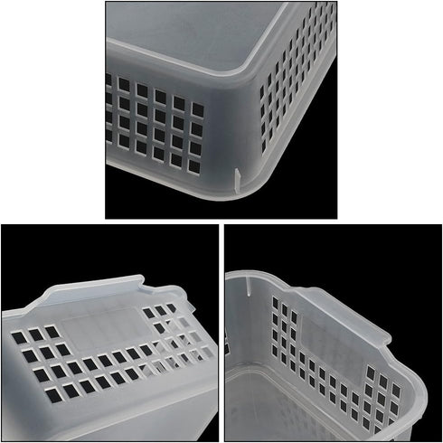 Rectangular Plastic Storage Organization Trays Baskets in Clear, 6-Pack...