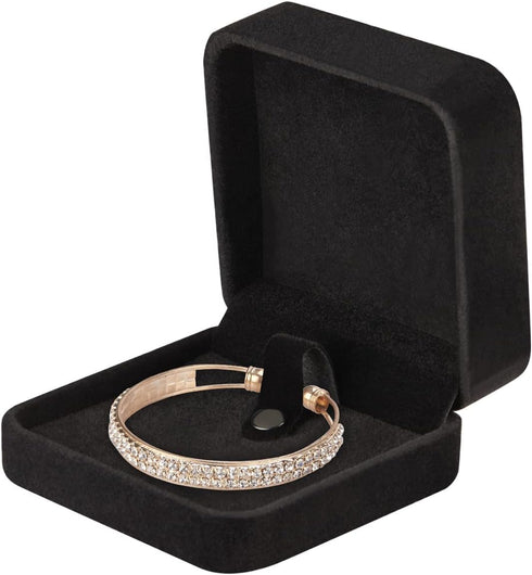 LETURE 2 Pieces Classic Velvet Bracelet Bangle Gift Box, Jewelry Box Bracelets Display Storage Case for Gift, Wedding, Engagement, Proposal, Birth...