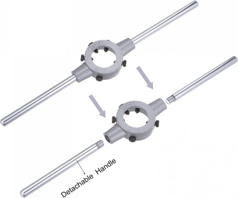 uxcell Die Stock Handle Wrench Set, M14 x 1.5 Threading Round Die and 38mm (Fit M12-M16 Dies) Holder Adjustable Wrench Hand Tool...