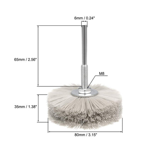uxcell Nylon Wheel Brush 600 Grits Abrasive Grinding Head with 6mm Threaded Shank...