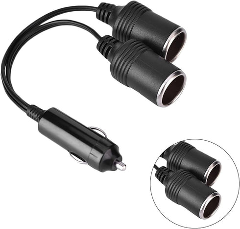 Dual Double Socket 12v Car Cigarette Lighter Adapter Car Cigarette Lighter Splitter 13×9×5 12v 24v Car Charger Plug Male to 2-Way Female Cigarette...