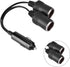 Dual Double Socket 12v Car Cigarette Lighter Adapter Car Cigarette Lighter Splitter 13×9×5 12v 24v Car Charger Plug Male to 2-Way Female Cigarette...