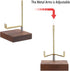 Hipiwe Display Stand Easel with Adjustable Metal Arms Wooden Base Rock Display Easel Holder for Fossil Coral Geodes Rock Mineral Agate Plate Seash...